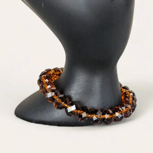 (2/$20) Brown Glass Bead Stretch Bracelet